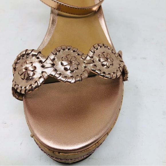 Jack Rogers Rose Gold Keri Cork Wedge Platform Sandals - Picture 7 of 13